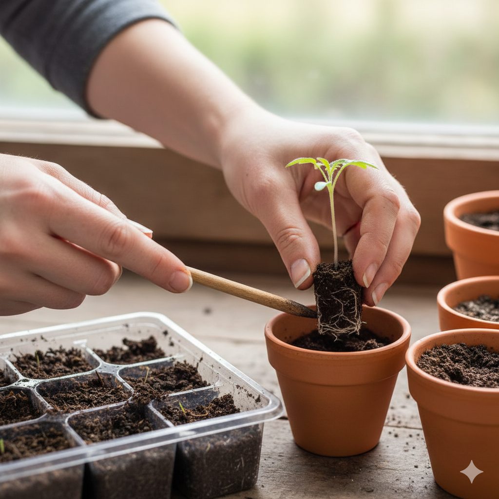 Jungpflanzen pikieren und umtopfen